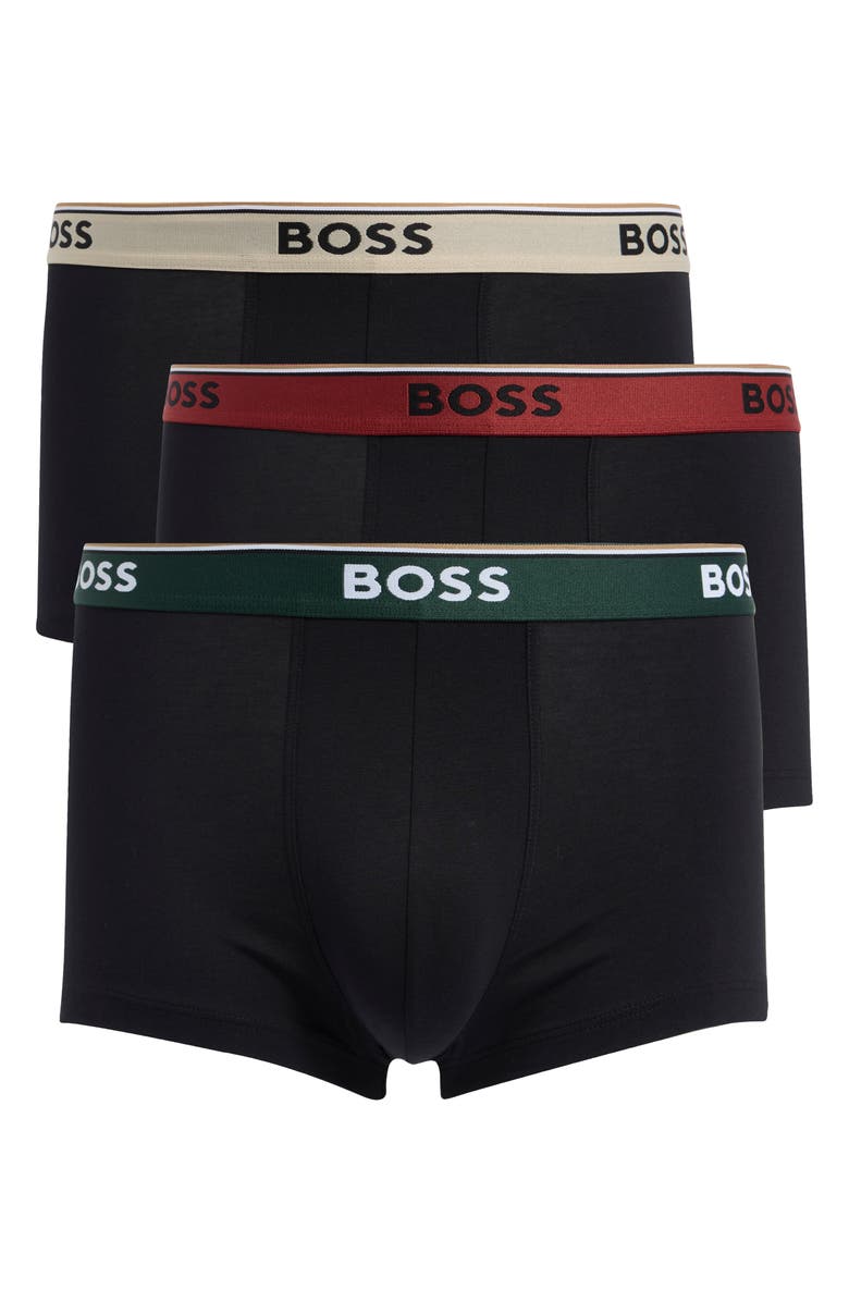 BOSS 3-Pack Stretch Cotton Trunks, Main, color, Multi Black
