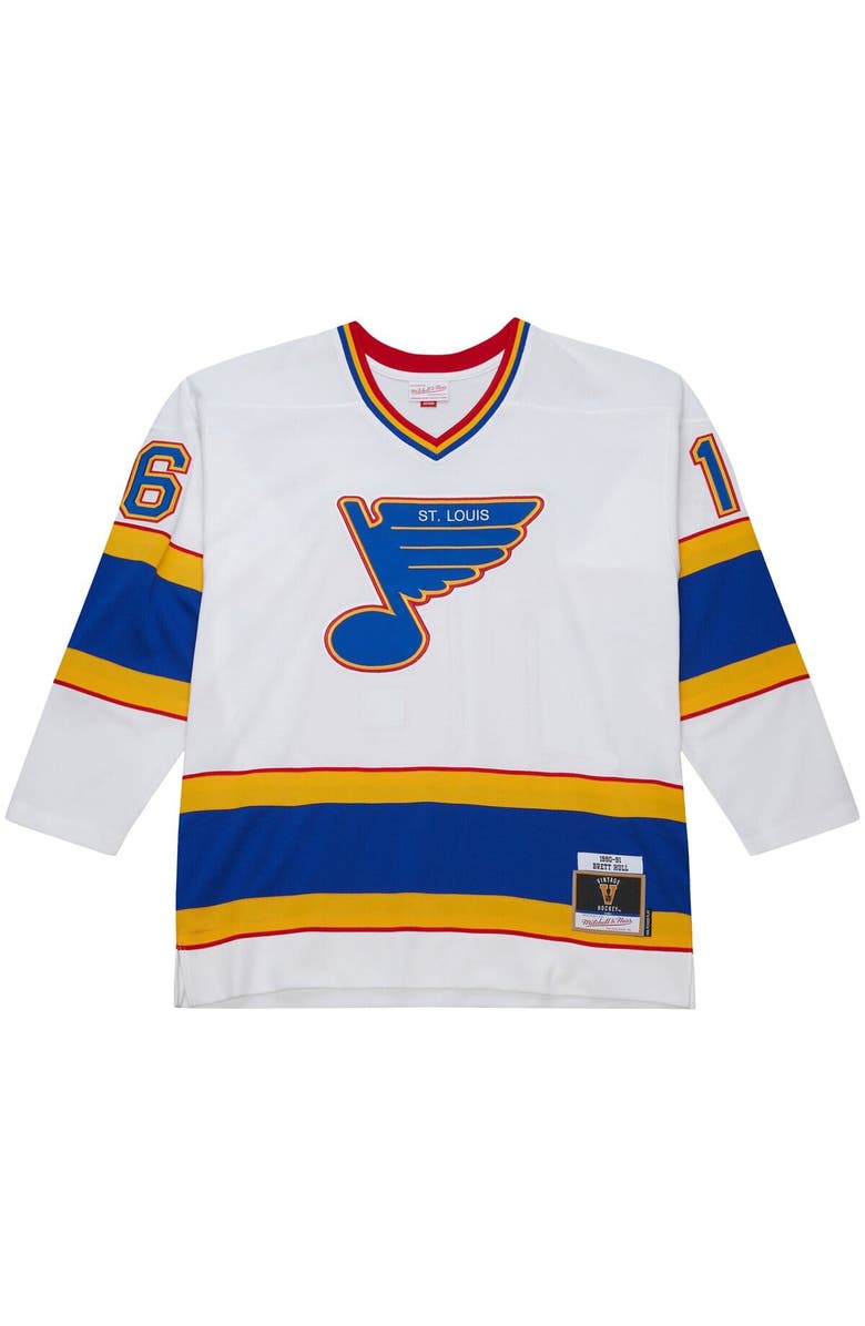 Mitchell & Ness Men's Mitchell & Ness Brett Hull White St. Louis Blues 1990-91 Power Play Jersey, Alternate, color, White
