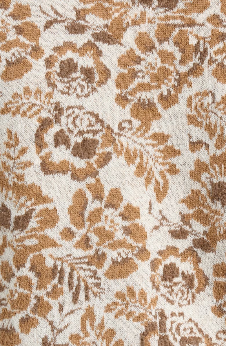 Wax London Alban Floral Jacquard Cardigan, Alternate, color, Natural / Brown