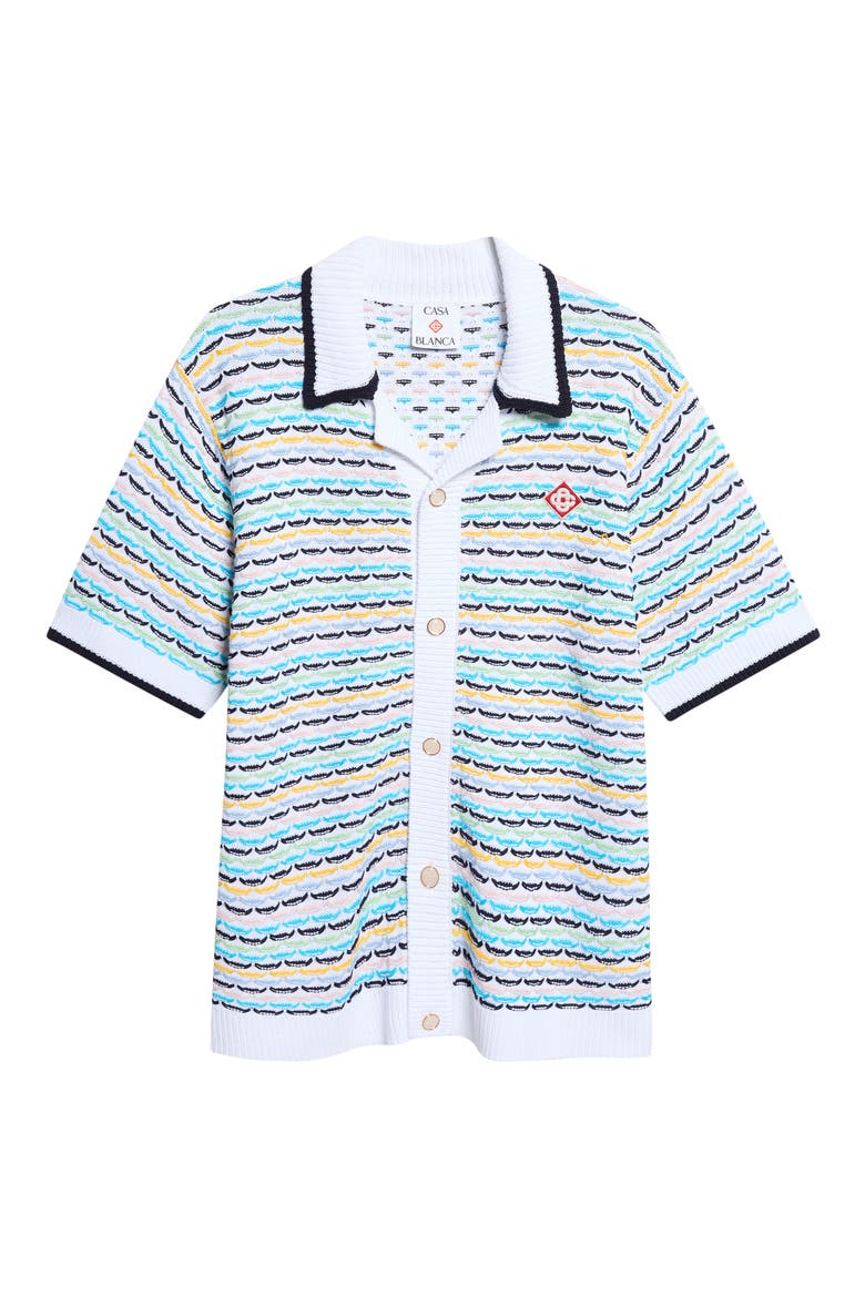 Stripe Cotton Reverse Jacquard Sweater, Main, color, COTTON