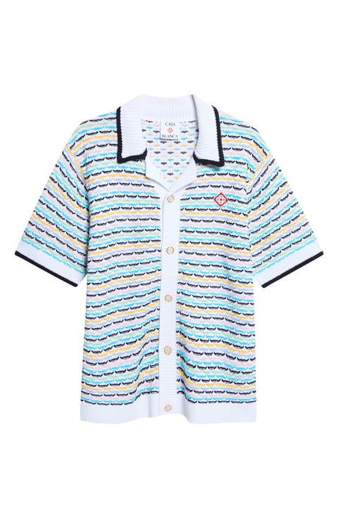 Stripe Cotton Reverse Jacquard Sweater