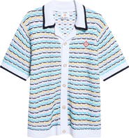 Casablanca Stripe Cotton Reverse Jacquard Sweater