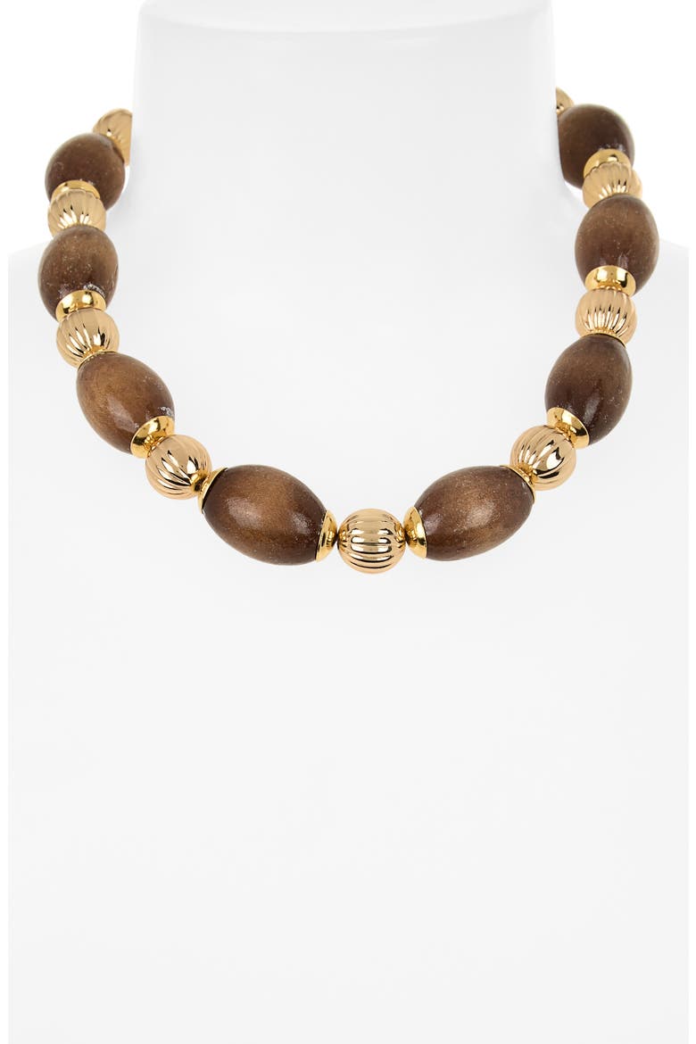 Wood Beaded Necklace, Alternate, color, NATURAL