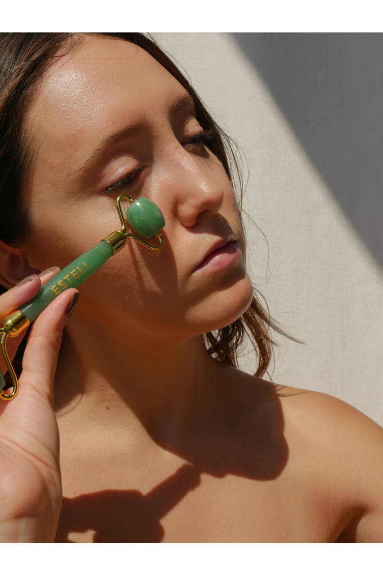 Aventurine Facial Roller, Alternate, color, Dark Green