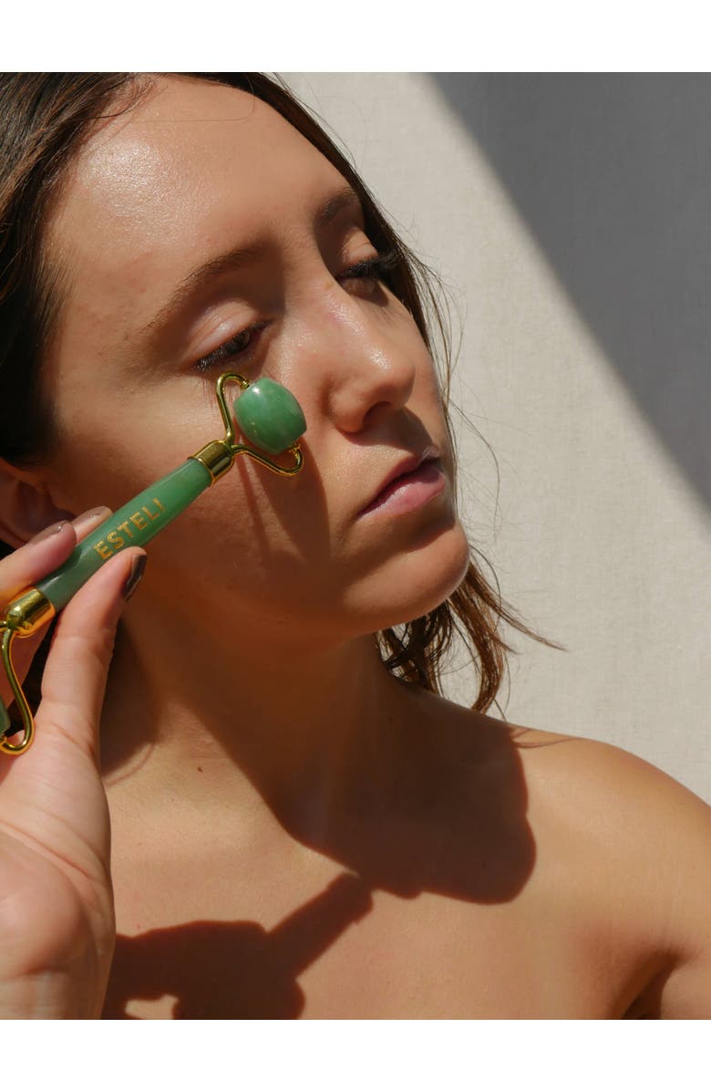 Esteli Aventurine Facial Roller, Alternate, color, Dark Green