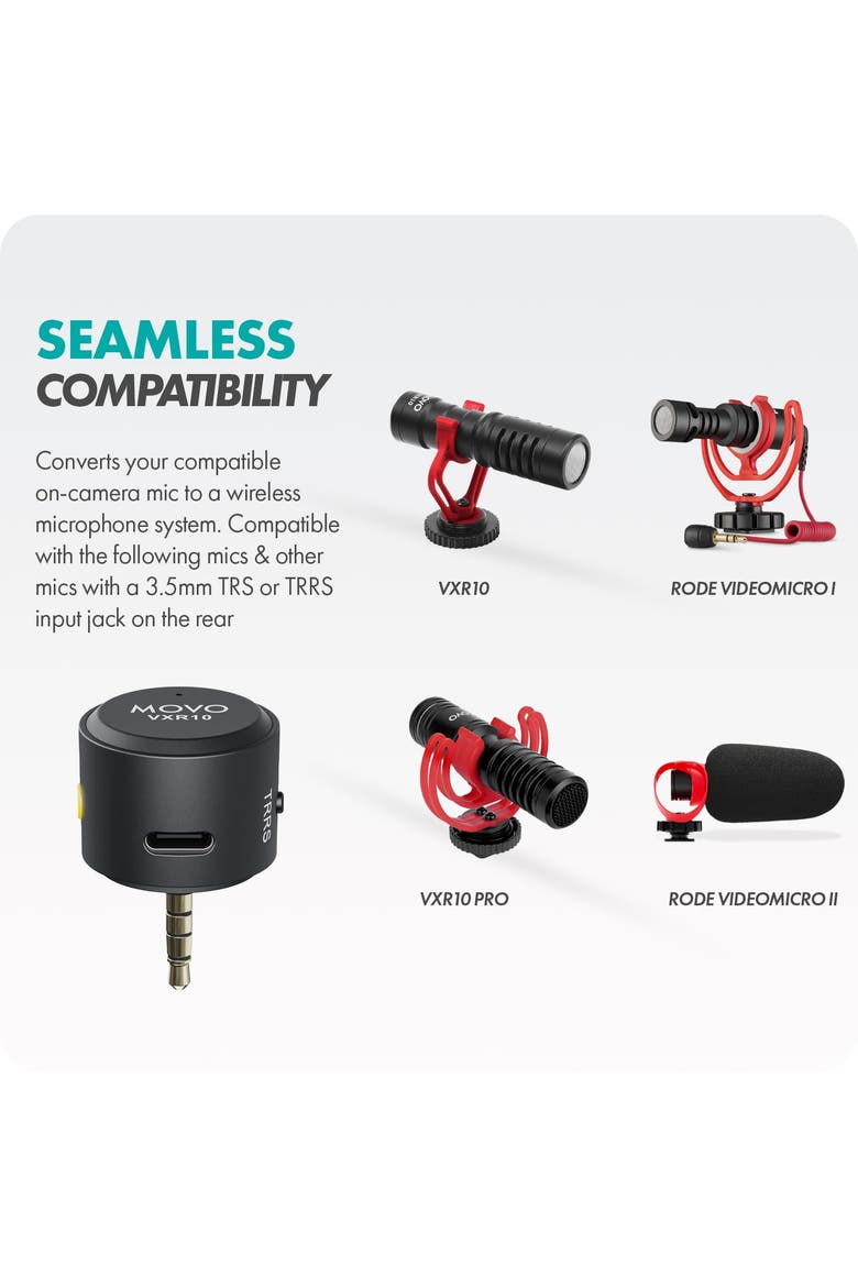 WM-VXR10 Wireless Shotgun Mic Adapter for iPhone/Lightning Devices - Compatible VXR10, VXR10-PRO and Rode VideoMicro, Alternate, color, Black