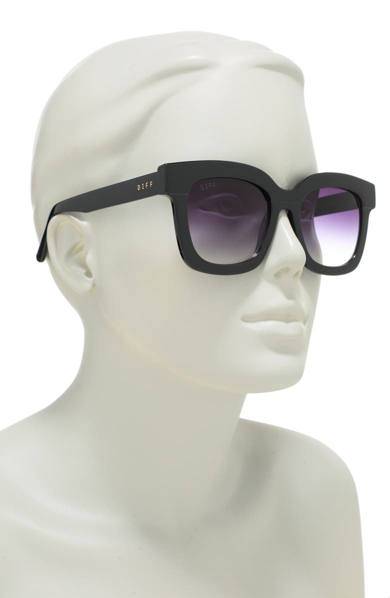 DIFF 56mm Makay Square Sunglasses, Alternate, color, Black/ Grey