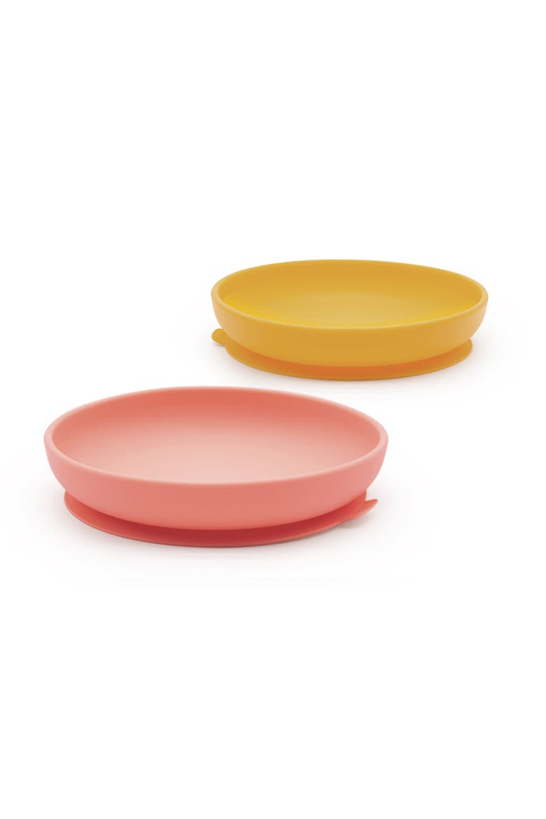 Silicone Suction Baby Plate Set, Main, color, Mimosa / Coral