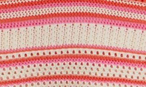 Rip Curl Sun To Sea Crochet Poncho In Mid Pink