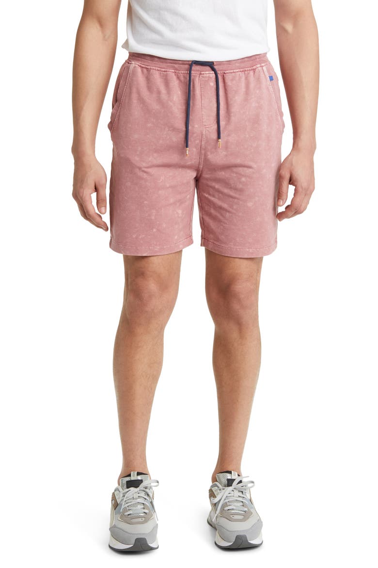 Acid Wash Fleece Drawstring Shorts, Main, color, DUSTY ROSE