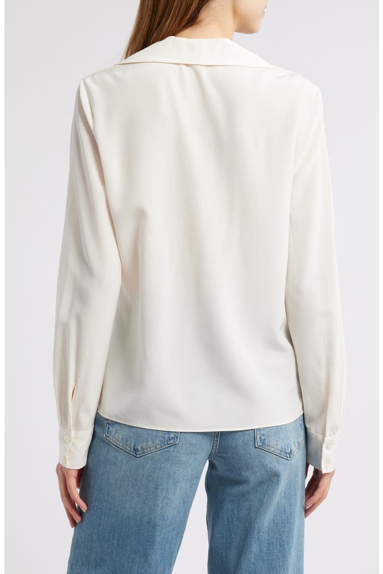The Moment Silk Button-Up Shirt, Alternate, color, CREAM