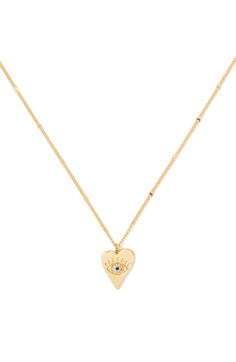 Kate Spade New York wishes evil eye heart pendant necklace, Main, color,