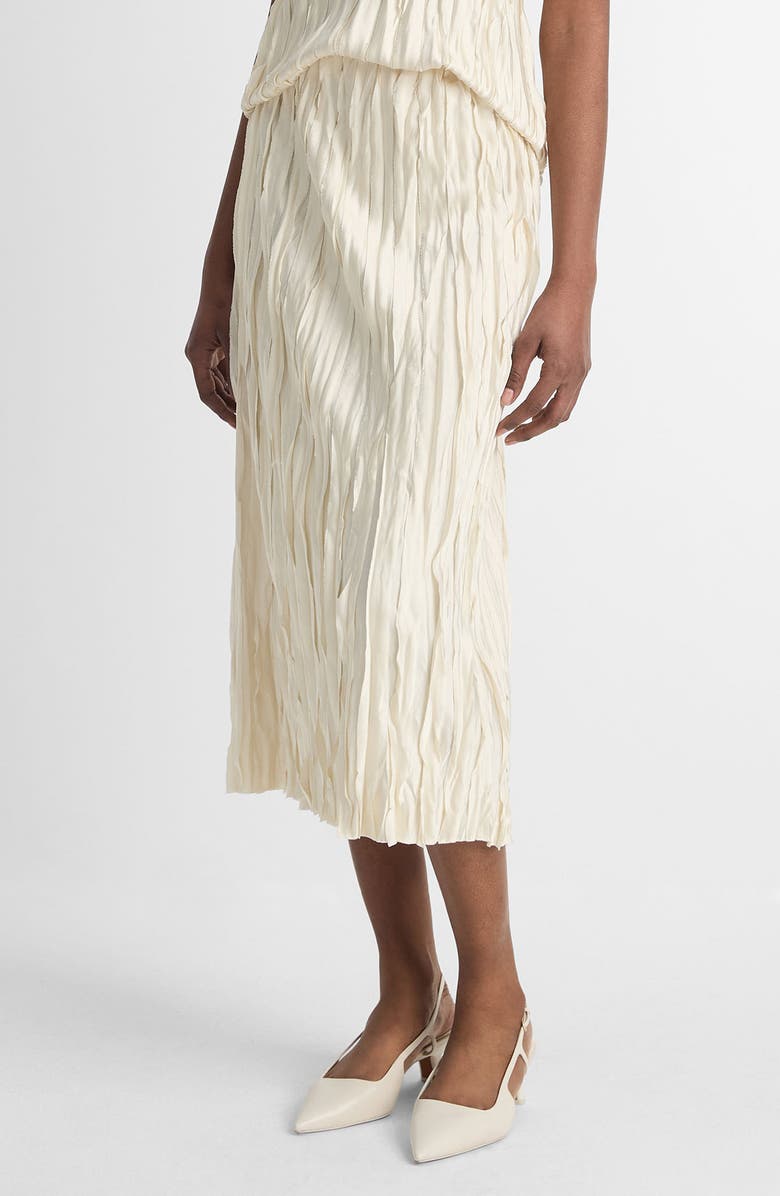 Vince Bias Cut Crinkled Satin Midi Skirt, Alternate, color, Pale Ivory