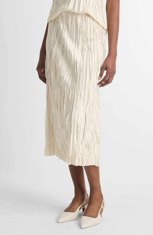 Vince Crushed Strip Bias Skirt In Pale Ivory