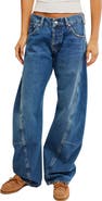 Free People Fable Low-Rise Twisted Bowed Jeans