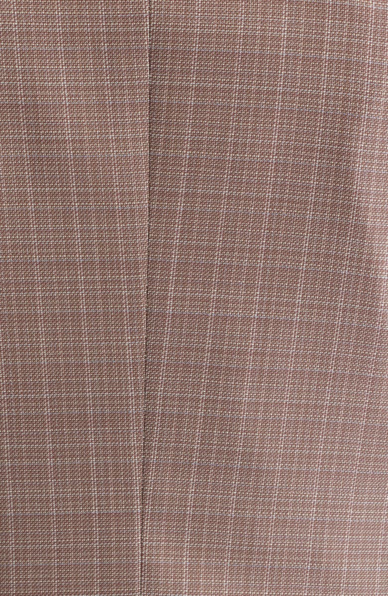 BOSS Hutson Slim Fit Red & Tan Plaid Slub Wool Sport Coat, Alternate, color, Medium Red