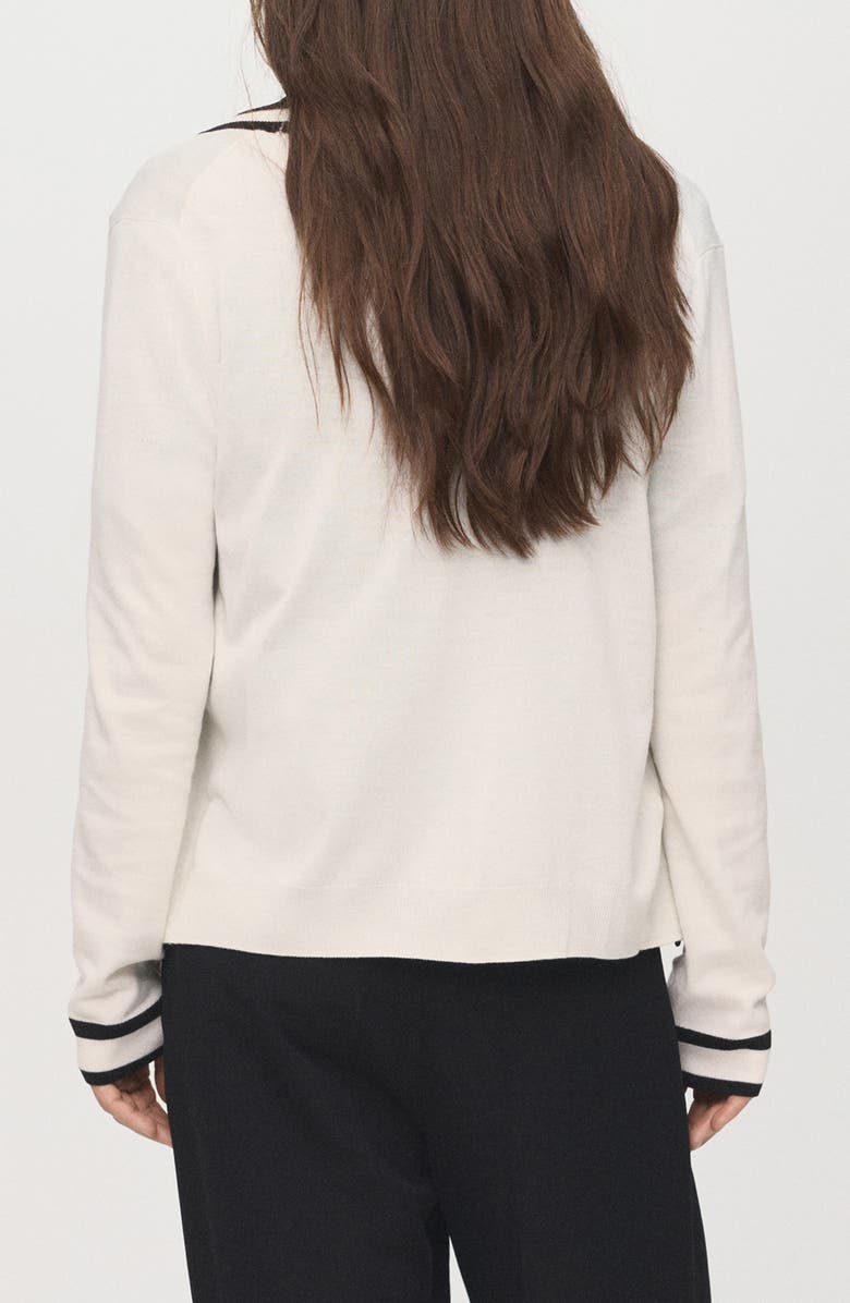 MANGO Stripe Cardigan, Alternate, color, Ecru