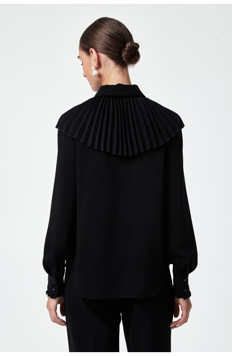 Trina Turk Windmill Pleated Top, Alternate, color, Black