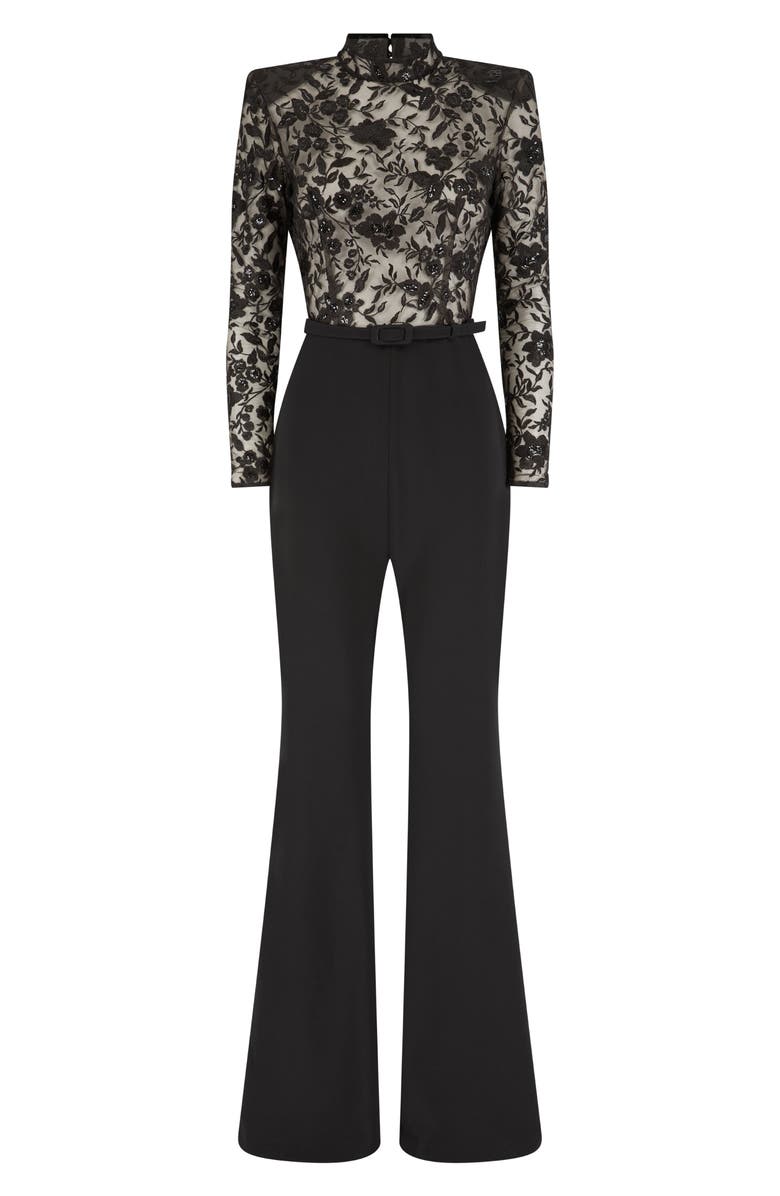 NADINE MERABI Joanna Sequin Floral Bodice Jumpsuit, Alternate, color,