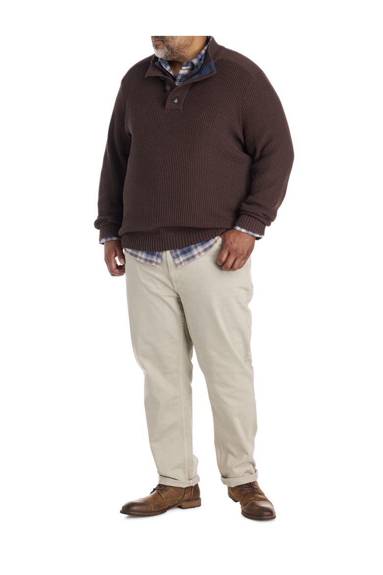 Big & Tall Murphy Textured Mockneck Sweater, Alternate, color, BROWN