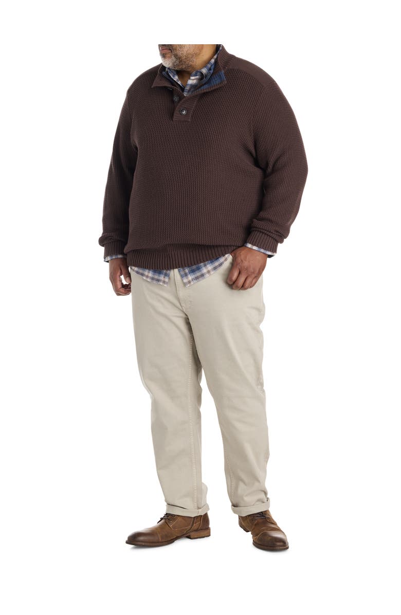 Oak Hill by DXL Big & Tall Murphy Textured Mockneck Sweater, Alternate, color, Brown