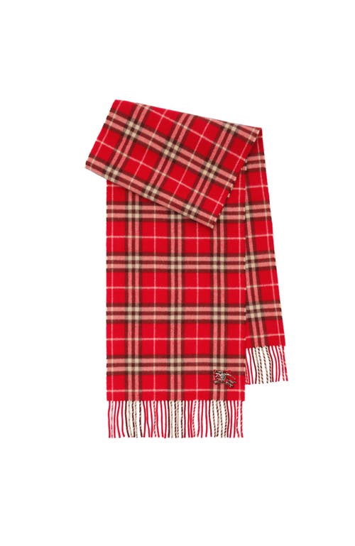 Burberry Check Cashmere Scarf In Red