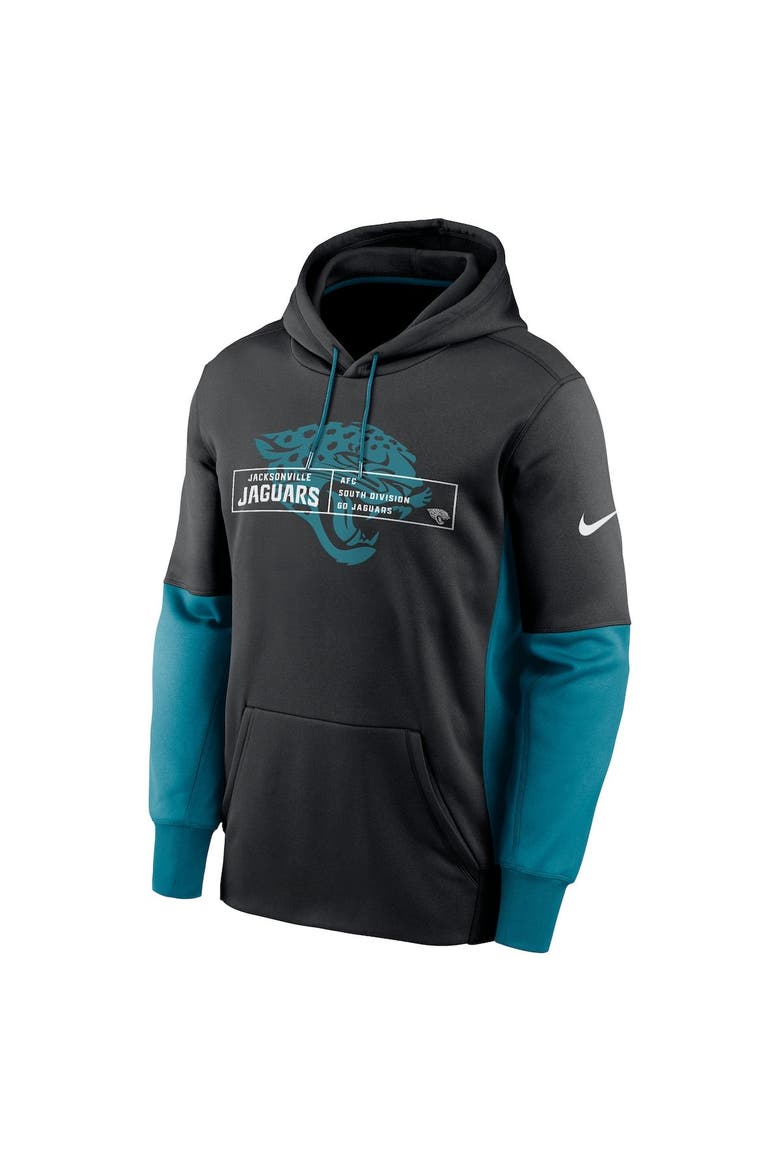Men's Nike Black Jacksonville Jaguars Color Block Fleece Performance Pullover Hoodie, Alternate, color, Black
