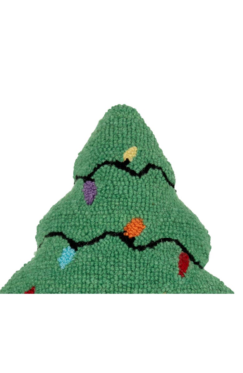 C&F Home Christmas Tree Shaped Hooked pillow, Alternate, color, Green