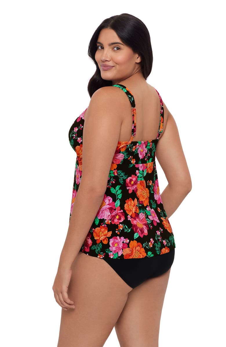 Trimshaper Lily V-Neckline Tankini Swimsuit Top, Alternate, color, Hothouse Garden