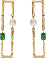 Lady Grey Athena Freshwater Pearl & Cubic Zirconia Drop Earrings