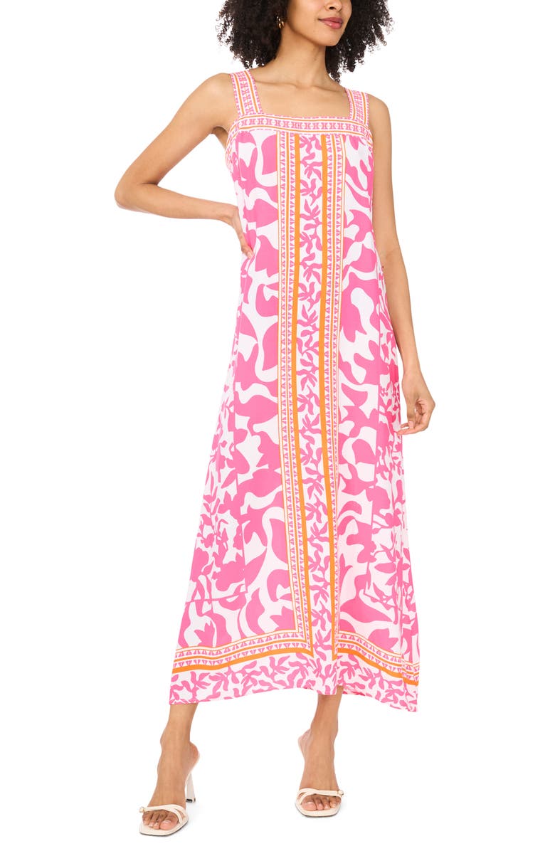 Vince Camuto Smocked Back Sleeveless Maxi Dress, Main, color, Taffy Pink