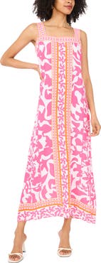 Vince Camuto Smocked Back Sleeveless Maxi Dress