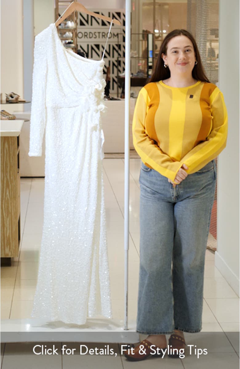 Francis Sequin One-Shoulder Gown, sales video thumbnail