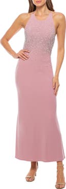 Marina Crystal Embellished & Faux Pearl Gown