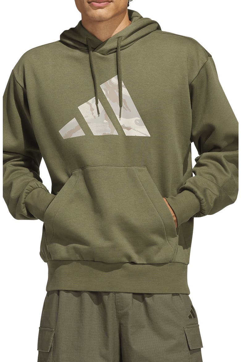 Logo Graphic Camo Hoodie, Main, color, OLIVE STRATA