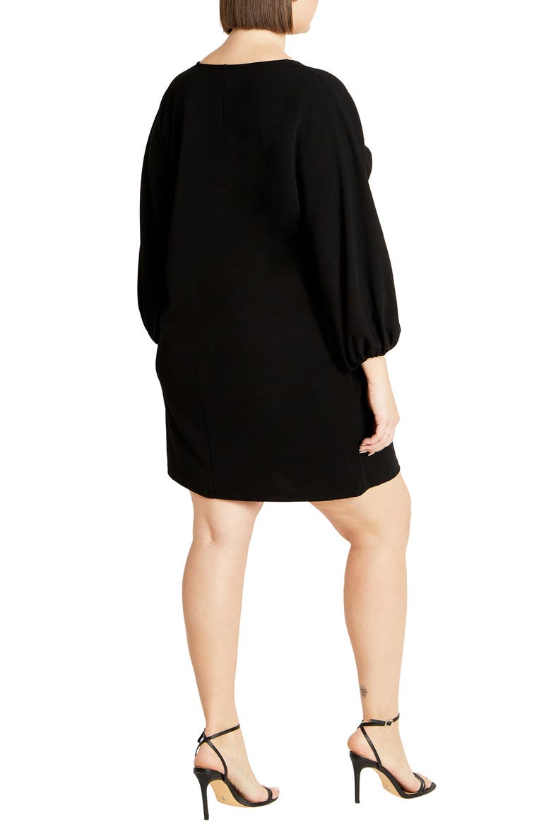 Lilia Balloon Sleeve Minidress, Alternate, color, BLACK