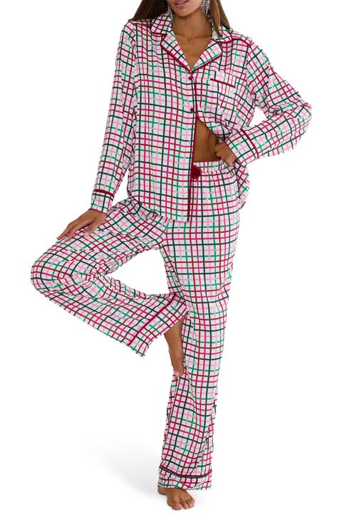 Livy & Connie Plaid Satin Pajamas