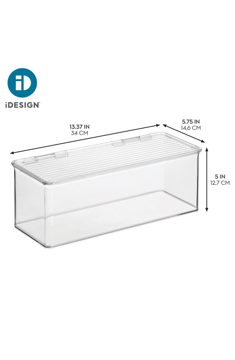 iDesign Stackable Hinged-Lid Storage Box - Set of 3 - Clear, Alternate, color, Clear