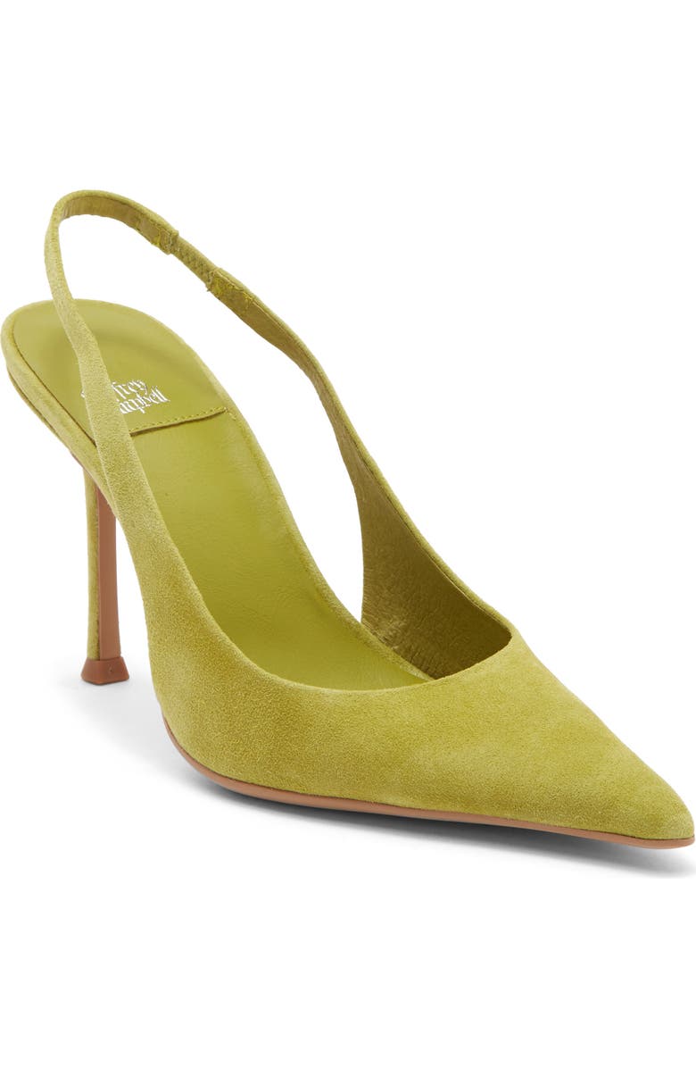 Jeffrey Campbell Fusion Slingback Pump, Main, color, Chartreuse Suede