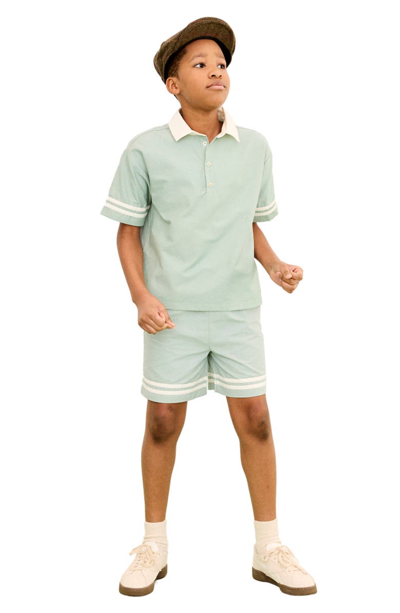 The Sunday Collective Kids' Woven Play Polo, Alternate, color, Green