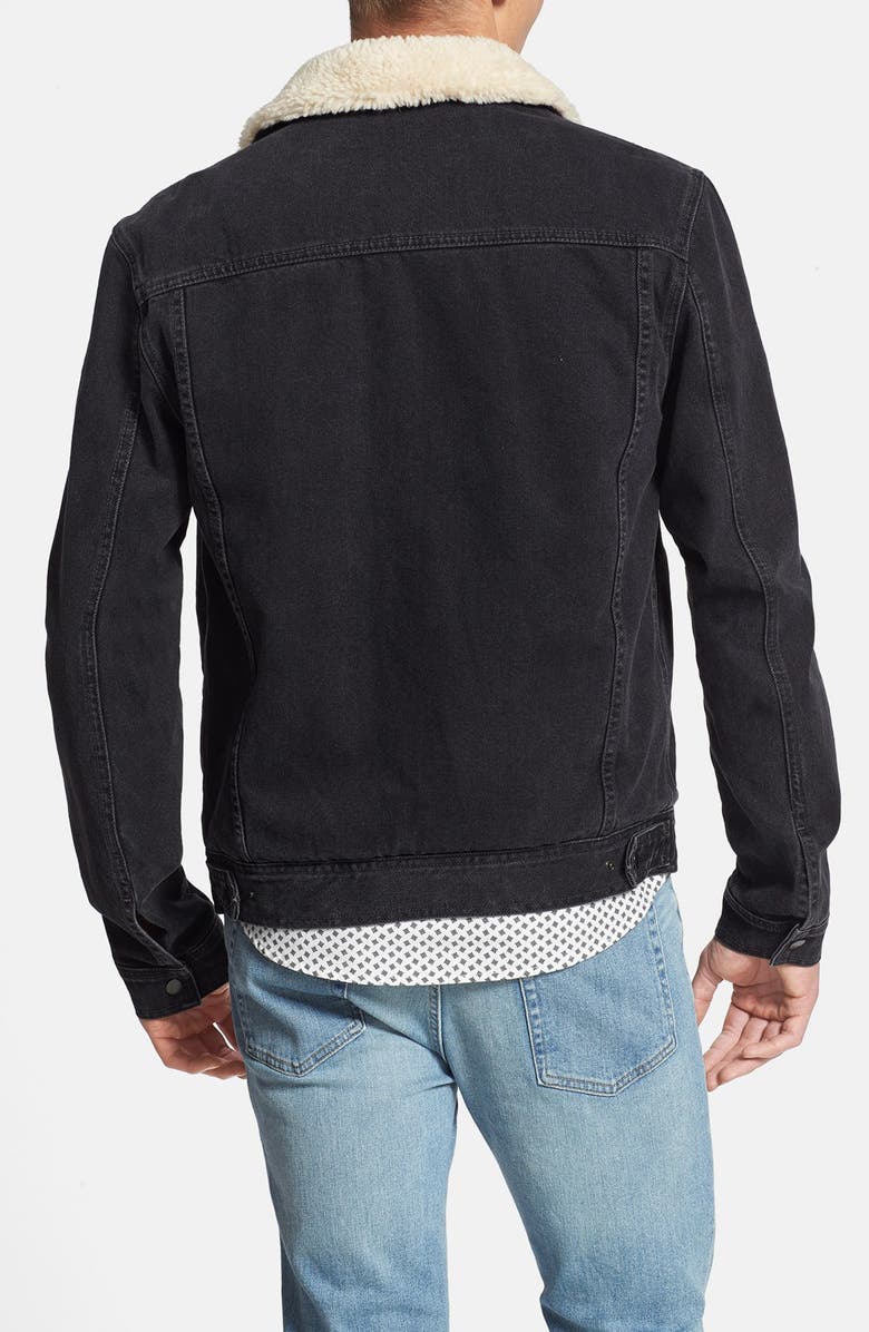 Topman Lined Denim Jacket, Alternate, color, 