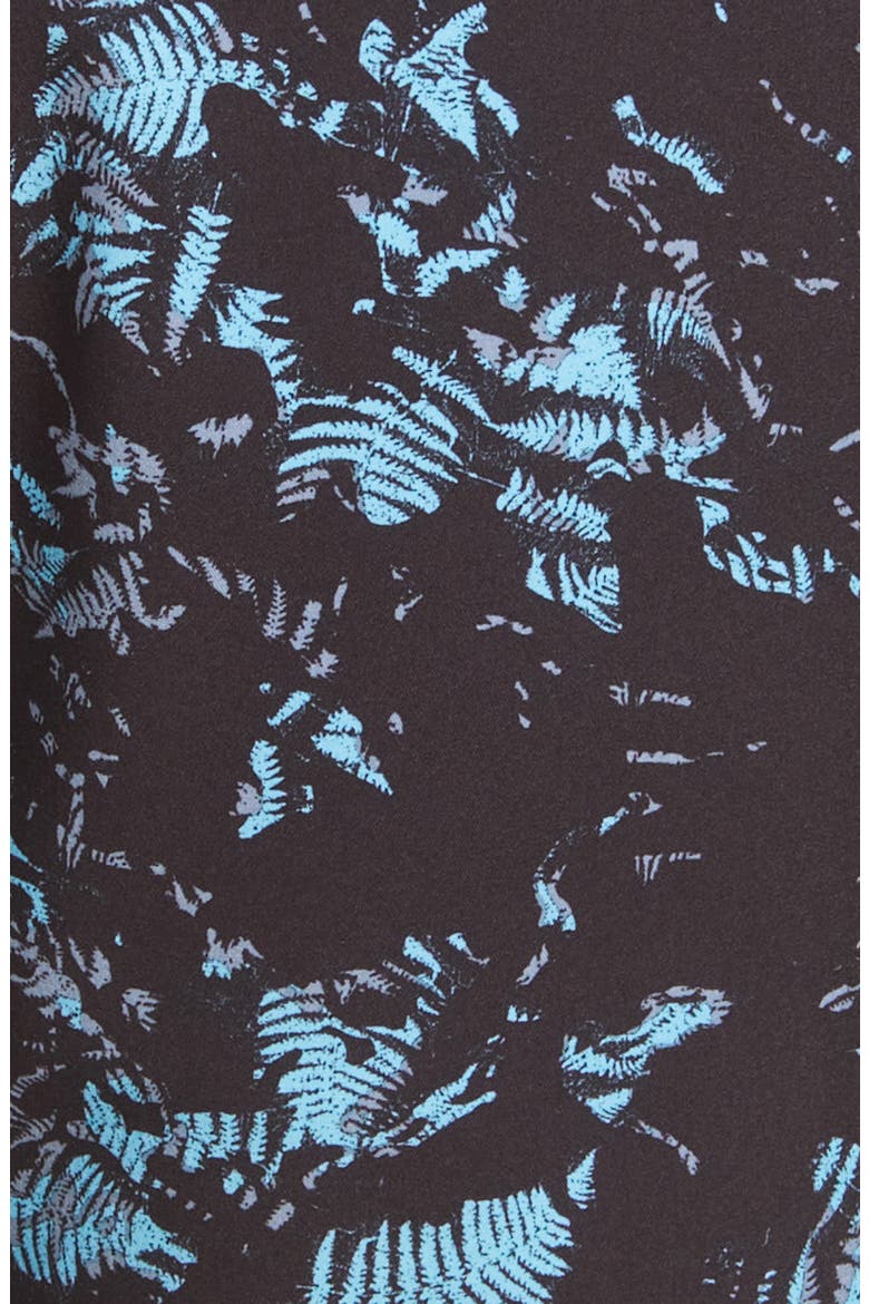 Men's Inaminit Leaf Print Swim Trunks, Alternate, color, BLACK