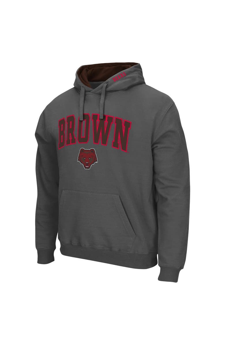 COLOSSEUM Men's Colosseum Charcoal Brown Bears Arch and Logo Pullover Hoodie, Alternate, color,