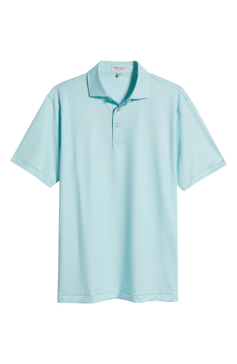 Peter Millar Circle Geo Print Performance Jersey Polo, Alternate, color, Seaglass