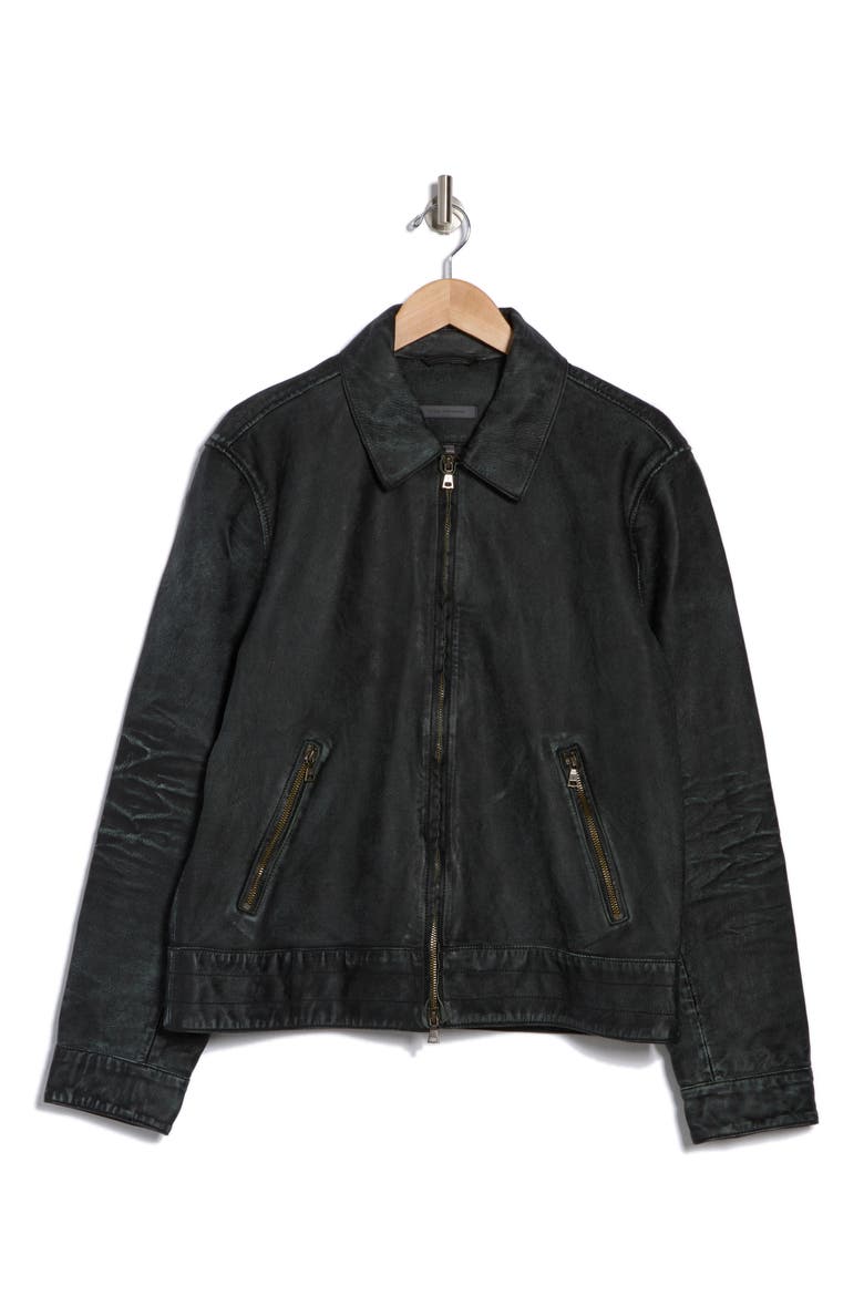 Asher Heritage Leather Jacket, Alternate, color, BLACK