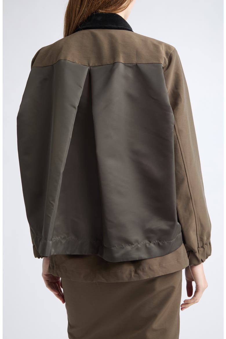 Grosgrain Bonding Blouson Jacket, Alternate, color, BROWN/ DARK KHAKI