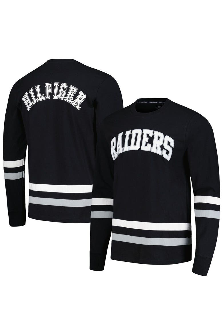 Men's Tommy Hilfiger Black/Silver Las Vegas Raiders Nolan Long Sleeve T-Shirt, Main, color, Black