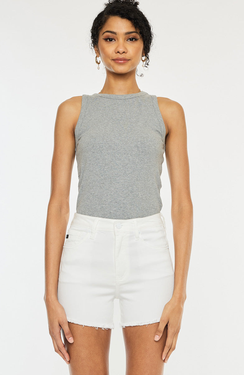 Kancan Sugar High Rise Denim Shorts In White