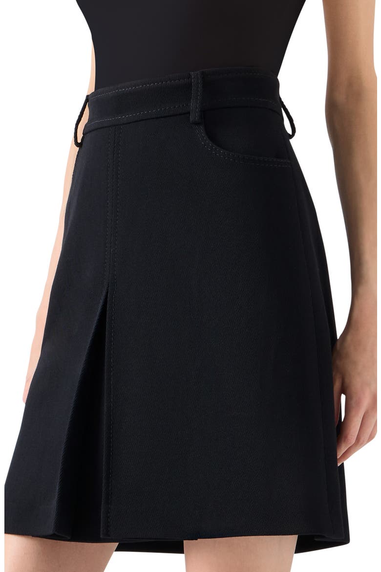 Wool Tricotine A-Line Skirt, Alternate, color, BLACK