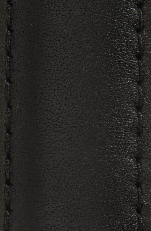 Janessa Leone Brass Buckle Leather Belt In Black
